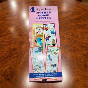 Vintage 1966 Whitman 4 Big And Easy Mother Goose 5-Piece Puzzles Western Pub Co.